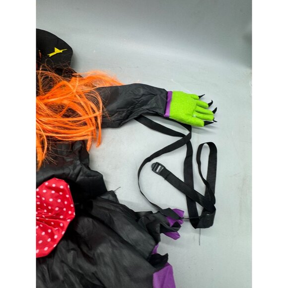 Halloween Witch Hanging Decoration With Orange Hair & Striped Legs Humorous READ - Picture 5 of 6